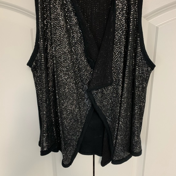❤️Common Thread Sequin Vest Open Cardigan Silver S - Picture 5 of 12